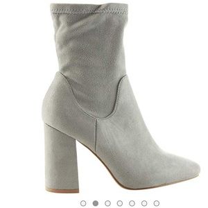 Suede Grey Sock Booties
